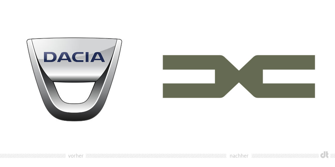 Dacia 新舊LOGO對(duì)比（左圖為舊）